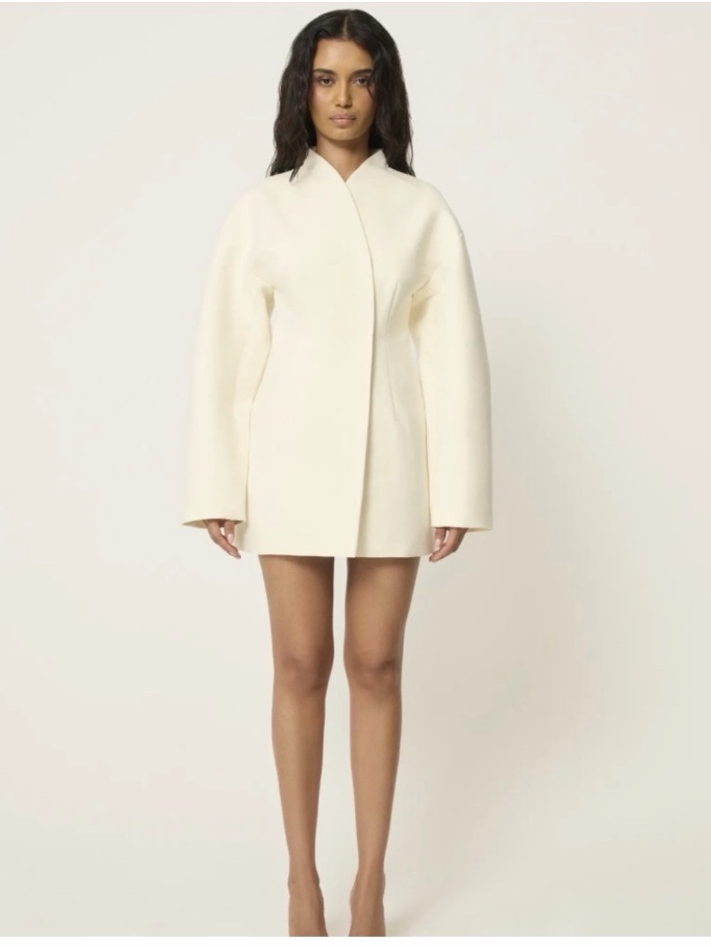 KHY x Entire Studios - Tailored Mini Dress in Warm White